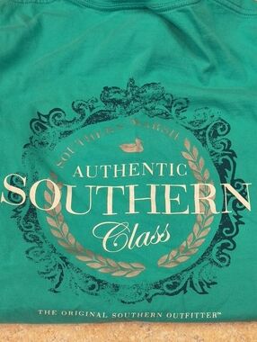 Southern Marsh Teal Logo Tee with Cream Print Sz 2x GUC.